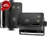 3-Way Mini Box Speaker System, 3.5 Inch 200W Waterproof Marine Speakers, Indoor/