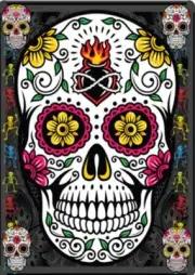 Metal Tin Sign "Mexican Sugar Skull" Colorful Office Bedroom Wall Decor #E-101
