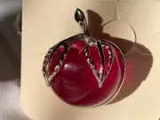 Vtg SARAH COVENTRY Lucite Apple Brooch Cherry Pin Pink Red Jelly Belly Fruit NIB