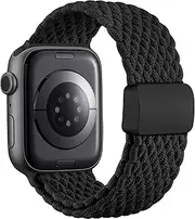[Maledan] Braided Stretchy Magnetic Band Compatible with Apple Watch Band 40mm 44mm 45mm 38mm 41mm 42mm 49mm 46mm, Nylon Sport Loop Wrist Strap for iWatch Bands Ultra 2 SE Series 10 9 8 7 6 5 4 3 2 1