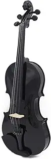 4/4 Acoustic Wooden Violin Professional Solid Wood Violin Beginners Fiddle Basswood Body Violin Stringed Instrument Black One Size