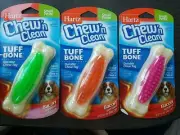3 Hartz Chew n Clean Tuff Bone BACON SCENTED Dental Dog Chew Toy 10-20 lb Small