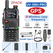 Baofeng 5RH PRO GPS Walkie Talkie Multi Band Two Way Radio+Bluetooth Headset 2PC