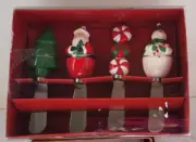 St. Nicholas Square Candy Greetings Set of 4 Christmas Spreaders Santa Snowman