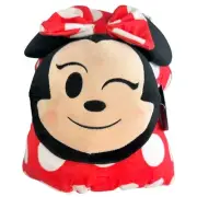 Disney MInnie Mouse Pillow Pet Plush Emoji Winking Bow Red White Polka Dots