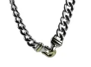DAVID YURMAN STERLING SILVER 14K GOLD 10 mm SINGLE BUCKLE CHAIN NEW BOX 31N
