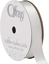 Offray Single Face Satin White 3 18Ft