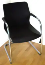 VITRA UNIX Chair Freischwinger Diamond Mesh Asphalt - Schwarz - Stuhl Besucherst