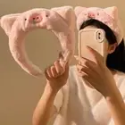 Non-slip Cartoon Headband Snotty Pig Penguin Hair Hoop Plush Hairband Makeup