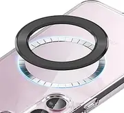 Sinjimoru for MagSafe Sticker, Magnetic Ring for Phone Case, Adaptor for MagSafe, 1000g Magnet Strength, Wireless Charging, M-Ring Plate Black