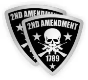 (2x) 2nd Amendment USA Shields / Hard Hat Stickers / Motorcycle Helmet Decals