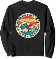 [X.Style] 19 Year Old Vintage Awesome Since 2003 19th Birthday Retro Sweatshirt ds139 Sweater (XL) Black