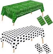 4 Pcs Soccer Table Cloth Soccer Plastic Tablecloth Large Size 54 X 108 Inch Rect