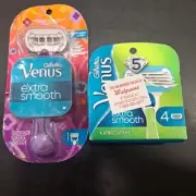 Gillette Venus Extra smooth Cartridges (4 Cartridges Total) + I Handle/ Blade