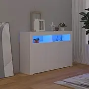 Dining Storage Sideboard with LED Lights White 115.5x30x75 cm