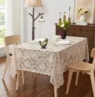 54 x 72 Inch Golden Rectangle Lace Tablecloth. 72" Rectangle Tablecloth Linen