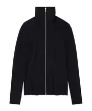 roll-neck zipped cardigan XS Black
