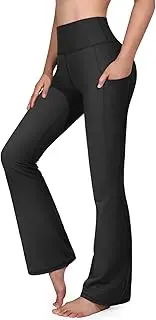 [G4Free] Bootcut Yoga Pants for Women High Waist Workout Pants with Pockets Bootleg Casual Work Pants Print Dress Pants