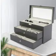 18 Slot Eyeglass Sunglasses Storage Box 3-Layer Glasses Display Organizer Case!