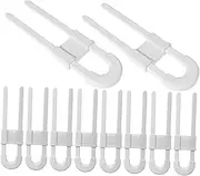 ANDRESLAD 10pcs Safety Cabinet Locks U Shaped Sliding Cupboard Latches for Doors Knobs Handles Easy to Install for Kitchen Bathroom and Storage Areas