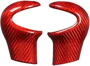 ATATNK Carbon Fiber Gear Shift Knob Cover Trim Compatible for Mini Cooper R55 R56 R57 R58 R59 R60 Car Decorative Sticker Black/Red(A)