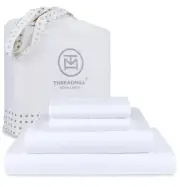 Luxury 100% Cotton Full Bed-Sheets - 800 Thread Count Jacquard Celine Hotel W...
