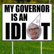 Evers, Gov. is an Idiot - Yard Sign w/yard stake - Double Sided - 24"x18"