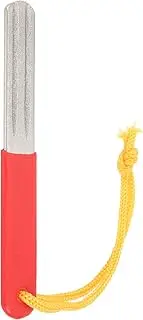 XIASABA Double Groove Fishing Hook Sharpener Portable Outdoor Fishing Grinding Hook Tool with Non Slip Rubber Handle and High Visibility Lanyard