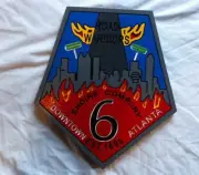 Fire Department Atlanta Engine 6 3D routed wood patch sign Custom