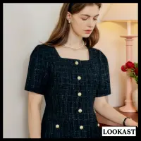 在飛比找蝦皮購物優惠-LOOKAST ANNA TWEED DRESS 連衣裙 韓