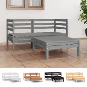Solid Pinewood Garden Lounge Set 3 Piece Furniture Set Multi Colours vidaXL