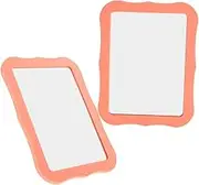 HOMOCONO 2pcs Small Magnetic Locker Mirror Practical Glass for School Office Home High Definition Clarity with Safe Rounded Corners Reflection Decoration