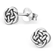 Sterling Silver Silver Celtic Stud Earrings