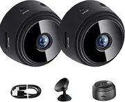Hidden Camera Wireless, Mini Spy Magnetic1080P HD Camera for Home Security, APP Control Surveillance Camera Indoor Outdoor for Secret Cam with Night Vision (2Pcs*Black)