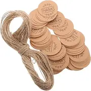 Homoyoyo 300pcs Paper Tags with String Elegant Decorative Thank You Tags for Weddings Parties DIY Projects Small Business Supplies Convenient Sophisticated Design