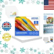 Value 6 Pack 8x10 Blank Canvas Panels - Perfect for Acrylic and Oil Painting
