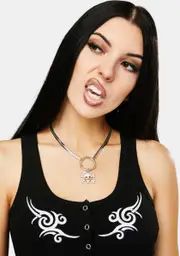 Death Becomes Her Rhinestone Skull Necklace