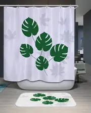 Modest Leaf Design Shower Curtain