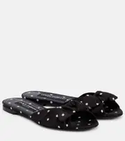[Dolce & Gabbana] Dolce & Gabbana Polka-dot satin mules AU 5 black