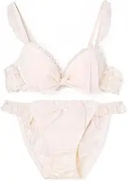 northerly(ノーザリー) Northern Women's Inner Set, Fluffy Gingham Ribbon Bra & Shorts Set