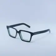 NEW GUCCI GG1725O 004 Transparent Dark Green with Light Grey 52mm Eyeglasses
