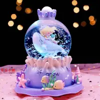 在飛比找Yahoo!奇摩拍賣優惠-音樂盒水晶球旋轉音樂盒八音盒雪花公主芭蕾女孩生日禮物