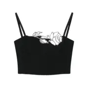 [Blumarine] Blumarine Rose-embellished Top 42 IT BLACK