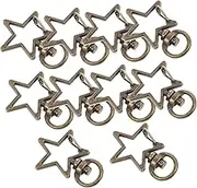 jojofuny 10Pcs Vintage Swivel Clasps with Rings Durable Lobster Claw Keychain Snaps for DIY Key Accessories Easy to Install Lanyard Hooks for Craft Projects and Unique