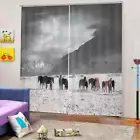 Horses Under The Sky 3D Curtain Blockout Photo Printing Curtains Drape Fabric