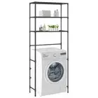 3 Tier Storage Rack Black for Laundry Machine 69x28x169 cm Organizer Shelf
