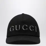 [GUCCI] Black baseball cap with logo M Black