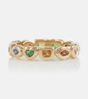 [Robinson Pelham] Robinson Pelham Eye Love You Mini 18kt gold ring with sapphires and tsavorites P gold