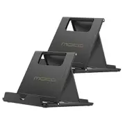 2 Pack Phone/Tablet Stand, Foldable Desktop Holder for 4-11" Devices, Black