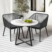 Livsip Outdoor Dining Table and Chairs 3pcs Outdoor Furniture Garden Setting